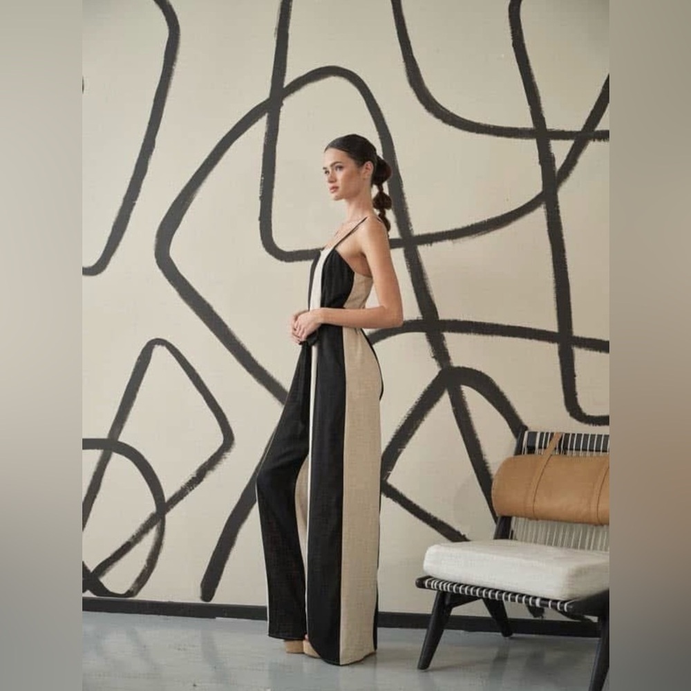 NWT Aaron and Amber Linen Wide Leg Jumpsuit - Picture 11 of 11
